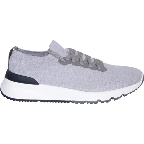 Grey Sneakers Round Toe Sock Ankle , male, Sizes: 11 UK - BRUNELLO CUCINELLI - Modalova