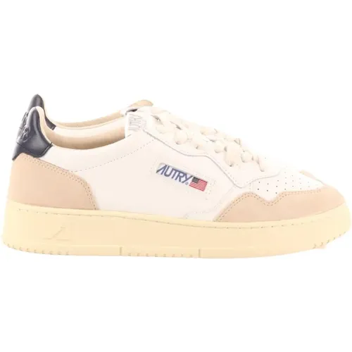 Vintage Leather Sneakers with Contrast Details , male, Sizes: 7 UK - Autry - Modalova