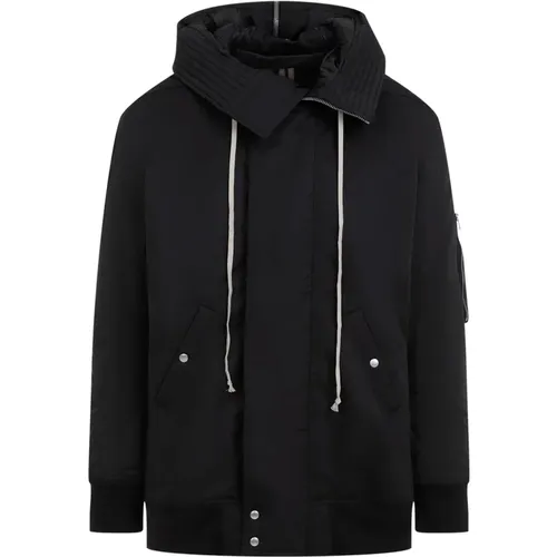 Hooded Long Bomber Jacket , male, Sizes: L - Rick Owens - Modalova