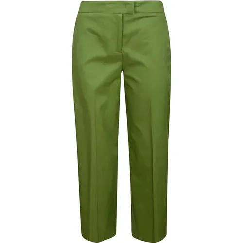Grüne Baumwoll Colette Hose,Weiße Baumwollhose mit verstecktem Reißverschluss - PT Torino - Modalova