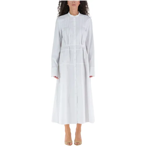 Cotton Midi Dress with Button Detail , female, Sizes: XS, S - Jil Sander - Modalova