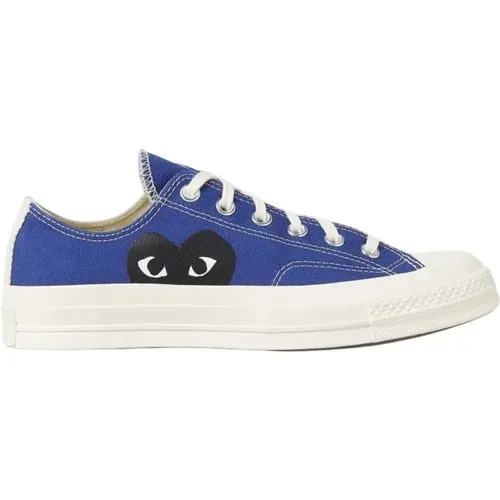 Blaue Canvas Low Top Sneakers , unisex, Größe: 39 1/2 EU - Comme des Garçons Play - Modalova