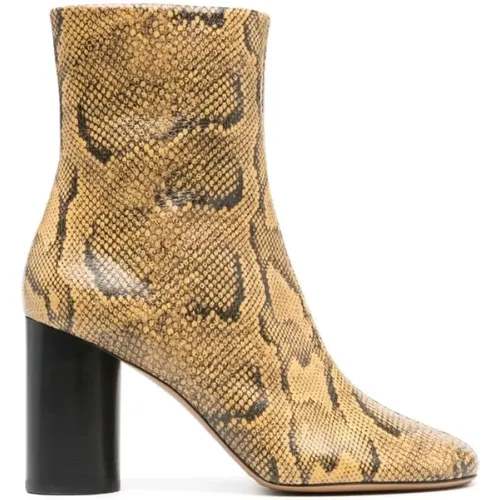 Snake-effect leather ankle boots , female, Sizes: 4 UK, 7 UK, 5 UK, 6 UK - Isabel marant - Modalova