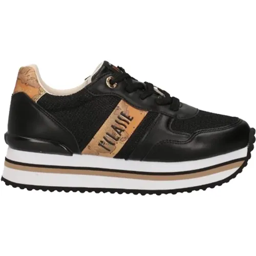 Schwarze Sneakers Einzigartiges Design Casual Trendy , Damen, Größe: 38 EU - Alviero Martini 1a Classe - Modalova