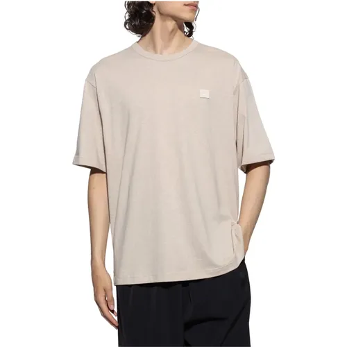 Short Sleeve T-Shirt in Oatmeal Melange , male, Sizes: XS - Acne Studios - Modalova
