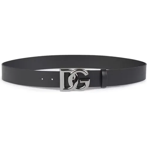 Leather DG Logo Buckle Belt , male, Sizes: 100 CM, 105 CM, 85 CM, 90 CM, 95 CM - Dolce & Gabbana - Modalova