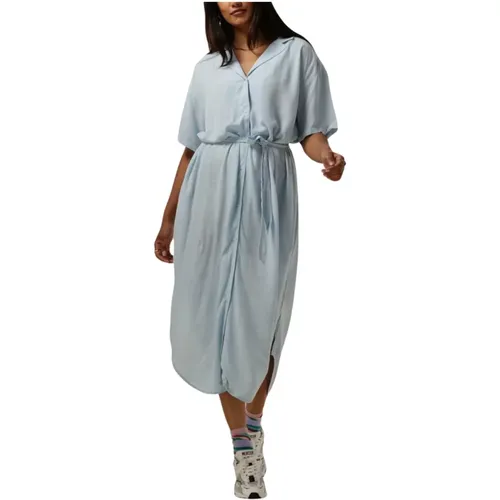 Casual Shirt Dress in Hellblau , Damen, Größe: S - moss copenhagen - Modalova