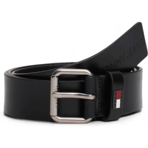 Leather Belt with Square Buckle , male, Sizes: 90 CM, 110 CM, 100 CM - Tommy Jeans - Modalova