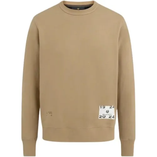 Centenary Applique Sweatshirt Khaki , Herren, Größe: M - Belstaff - Modalova