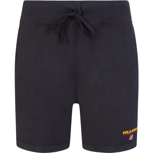 Sport Logo Baumwoll Shorts Schwarz , Herren, Größe: XL - Polo Ralph Lauren - Modalova