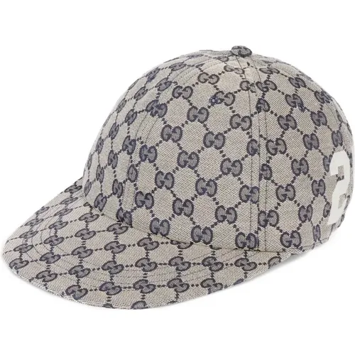 Blue Canvas Baseball Hat , male, Sizes: L - Gucci - Modalova
