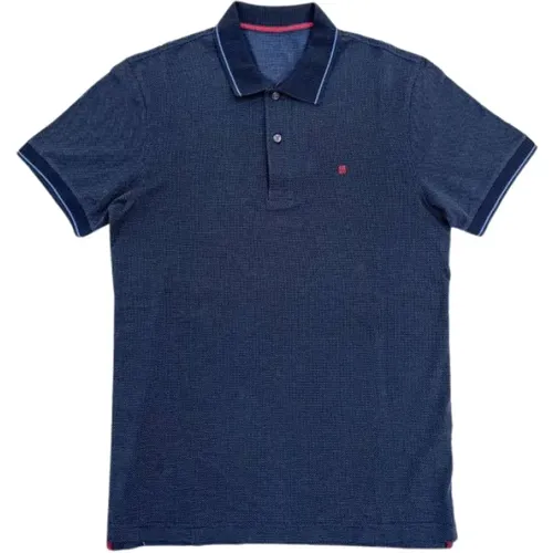 Blaues Polo Shirt Kurzarm Baumwolle , Herren, Größe: M - Carolina Herrera - Modalova