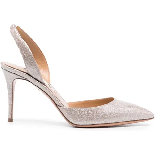 Glitter Slingback Pumps with 90mm Heel , female, Sizes: 3 UK, 4 1/2 UK - Aquazzura - Modalova