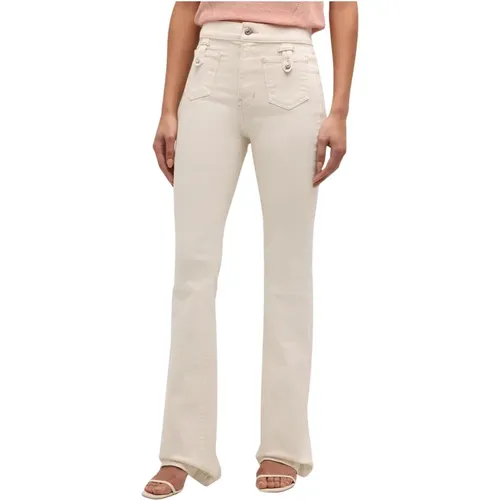 Cream Flare Jeans High Rise , female, Sizes: W27, W26 - Veronica Beard - Modalova