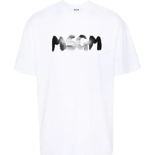 T-Shirts , Herren, Größe: L - MSGM - Modalova