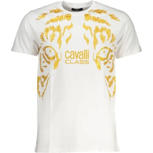 Print Logo Round Neck T-Shirt , male, Sizes: XL, 2XL, L - Cavalli Class - Modalova