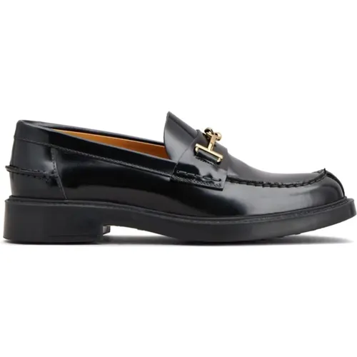 Schwarze Hook Loafer Schuhe , Damen, Größe: 37 1/2 EU - TOD'S - Modalova