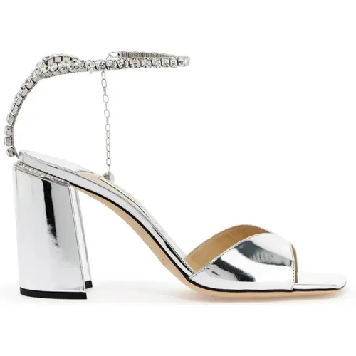 Crystal Embellished Metallic Leather Sandals , female, Sizes: 8 UK, 3 UK, 6 UK - Jimmy Choo - Modalova