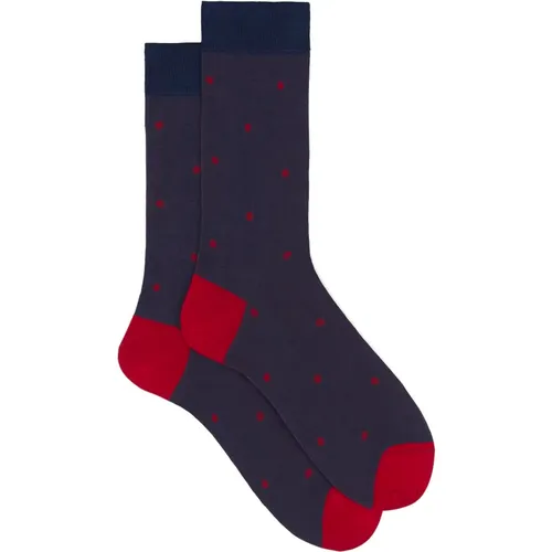 Königsblaue Baumwollsocken mit Polka Dots , Herren, Größe: M - Gallo - Modalova