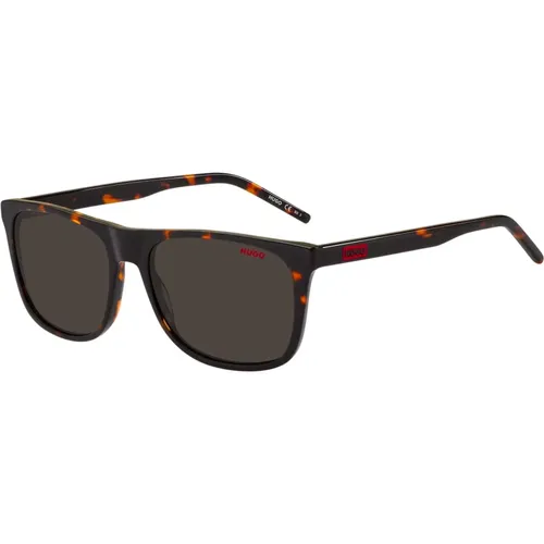 Stylische Sonnenbrille in Dark Havana/ Grey , Herren, Größe: 56 MM - Hugo Boss - Modalova