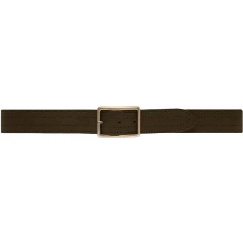 Dark Belt with Square Buckle , female, Sizes: 85 CM - Depeche - Modalova