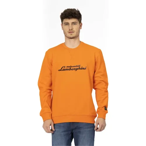 Sweatshirt mit Rundhalsausschnitt und Frontdruck , Herren, Größe: XL - AUTOMOBILI LAMBORGHINI - Modalova