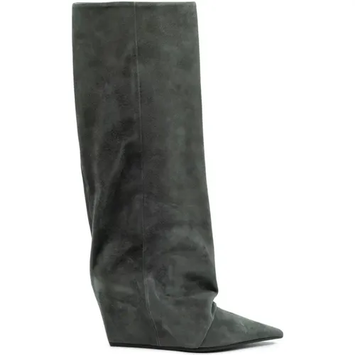 Grey Suede Tubular Platform Boots , female, Sizes: 6 UK, 5 UK, 4 UK - Vic Matié - Modalova