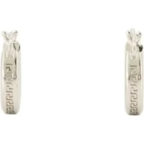 Modern Silver Hoop Earrings , female, Sizes: ONE SIZE - Versace - Modalova