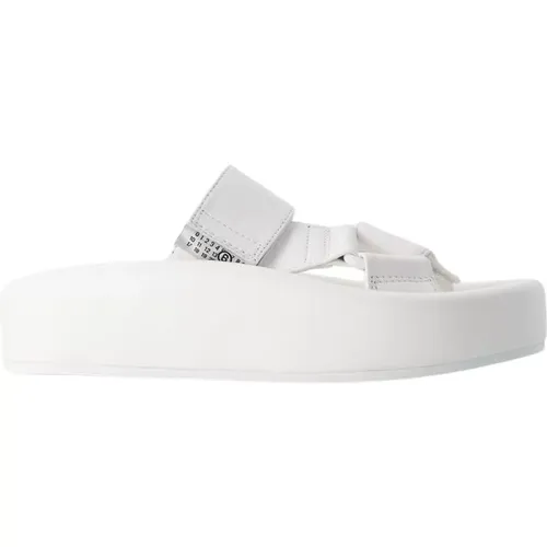 White Leather Almond Open-Toe Sandals , female, Sizes: 5 UK, 6 UK, 2 UK, 4 UK, 3 UK, 7 UK - MM6 Maison Margiela - Modalova