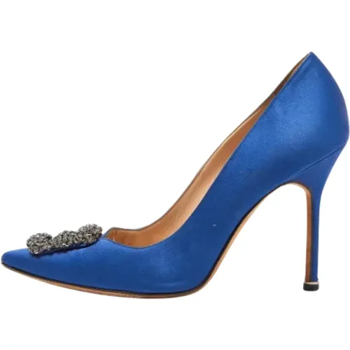 Pre-owned Satin heels , female, Sizes: 8 UK - Manolo Blahnik Pre-owned - Modalova