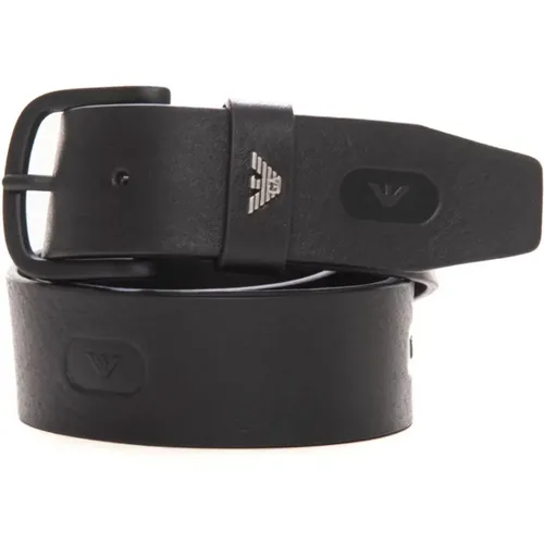 Logo Leather Belt , male, Sizes: 90 CM - Emporio Armani - Modalova