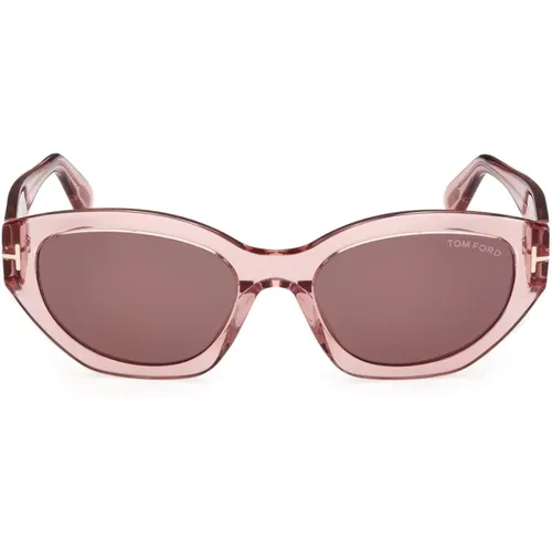 Cat-Eye Sonnenbrille in Transparentem , Damen, Größe: 55 MM - Tom Ford - Modalova