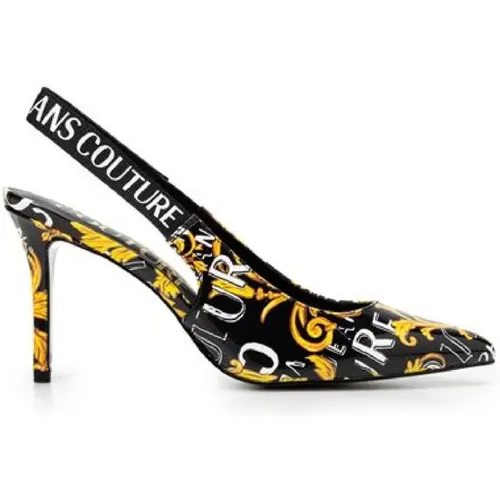 Baroque Print Black Décolleté - Size 41 , female, Sizes: 7 UK - Versace Jeans Couture - Modalova