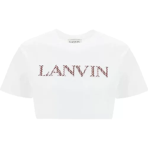 Curb logo cropped t-shirt , female, Sizes: XS, M, S - Lanvin - Modalova