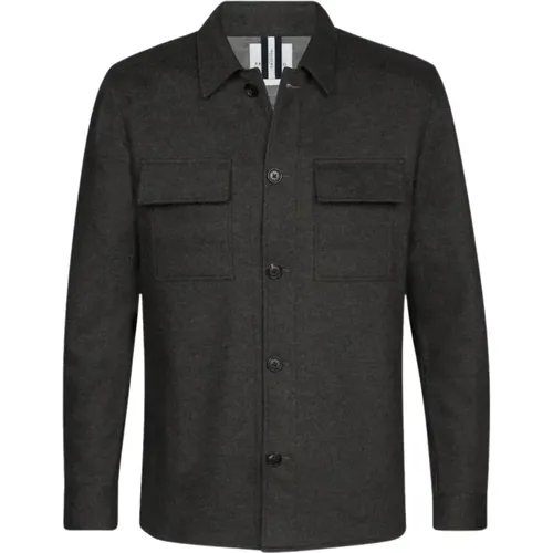 Dunkelgraues Overshirt , Herren, Größe: M - Profuomo - Modalova