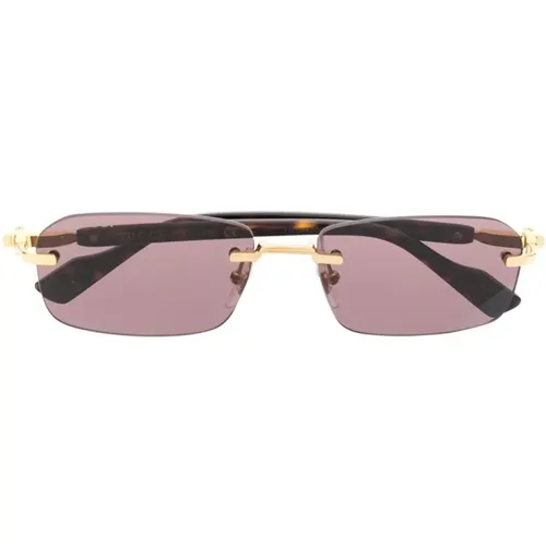 Gold Sunglasses with Original Accessories , male, Sizes: 56 MM - Gucci - Modalova