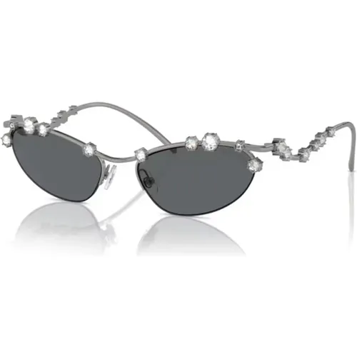 Gunmetal Sunglasses Sk7016 , female, Sizes: 56 MM - Swarovski - Modalova