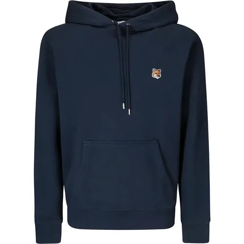 Kapuzen-Sweatshirt mit Logo-Detail , Herren, Größe: L - Maison Kitsuné - Modalova