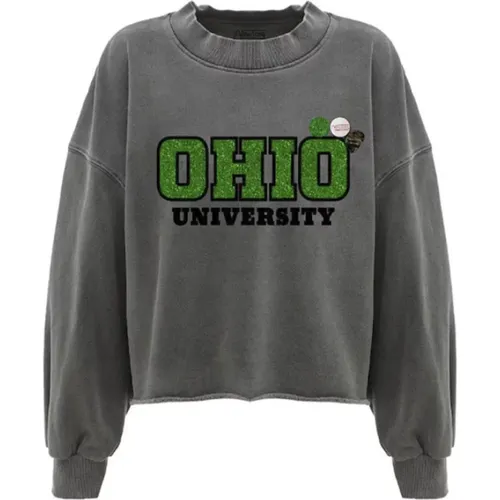 Universität Sweatshirt Grün Glitzer , Damen, Größe: L - Newtone - Modalova