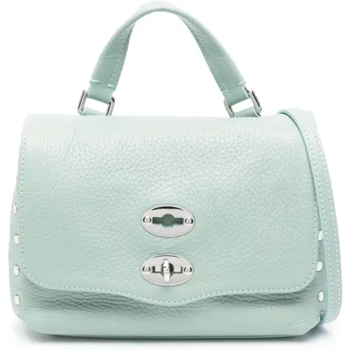 Mintgrüne Lederhandtasche , Damen, Größe: ONE Size - Zanellato - Modalova