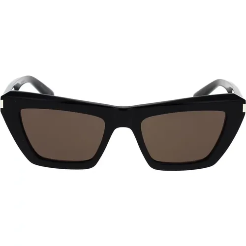Womens Bold Cat-Eye Sunglasses with Corner Angle Detail , female, Sizes: 52 MM - Saint Laurent - Modalova