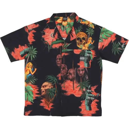 Black Multi Short Sleeve Shirt All Over Print , male, Sizes: M, L - Propaganda - Modalova