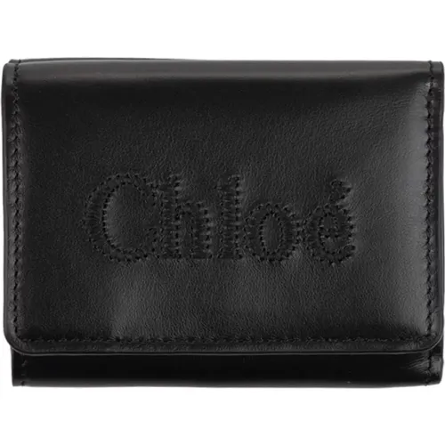 Trifold Mini Wallet , female, Sizes: ONE SIZE - Chloé - Modalova