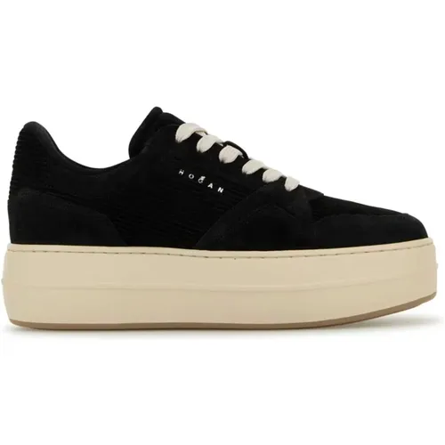 Schwarze Wildleder Skyscraper Platform Sneakers , Damen, Größe: 36 1/2 EU - Hogan - Modalova