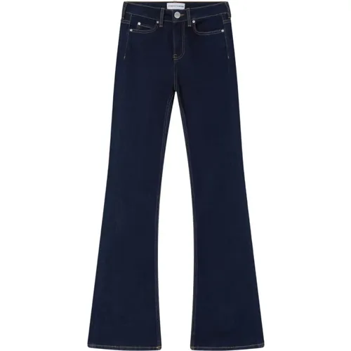 Dunkle Denim Flare Hose , Damen, Größe: W26 - pinko - Modalova