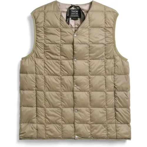 Basic V-neck Buttoned Inner Down Jacket , male, Sizes: 2XL, XL, M, L - Taion - Modalova