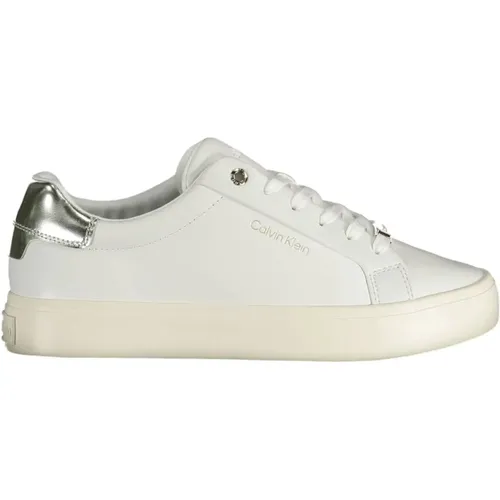 Polyester Sneaker with Laces and Logo , female, Sizes: 3 UK, 8 UK, 5 UK, 4 UK, 7 UK, 6 UK - Calvin Klein - Modalova