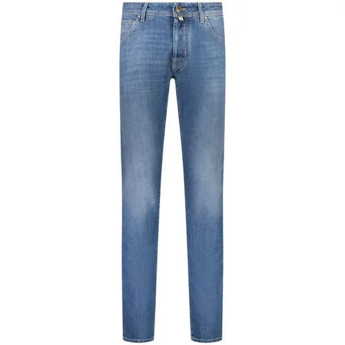 Italian Denim Jeans with Suede Patch , male, Sizes: W32, W36, W34, W31, W33 - Jacob Cohën - Modalova