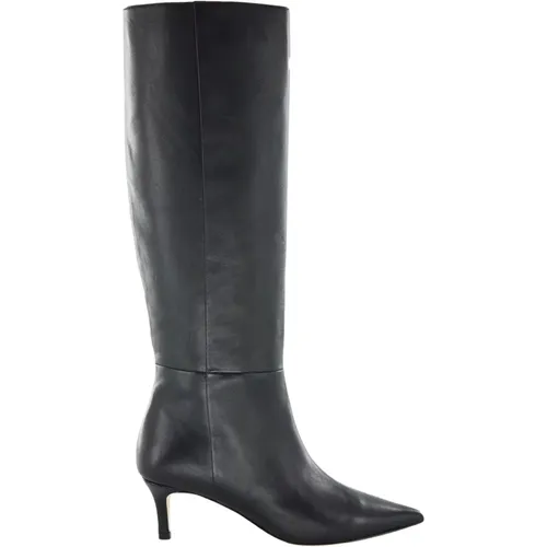 Schwarze Leder High Heel Stiefel , Damen, Größe: 41 EU - Douuod Woman - Modalova