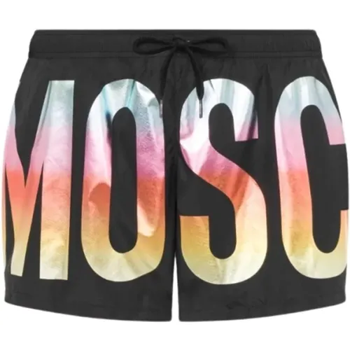 Regenbogen Logo Boxer Badehose , Herren, Größe: S - Moschino - Modalova